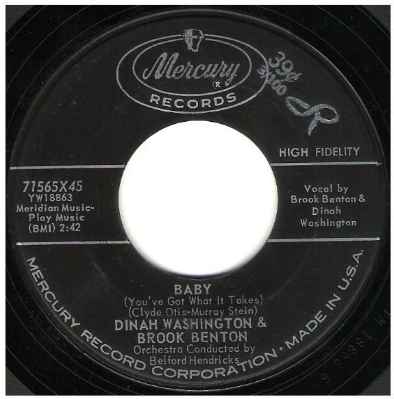 Washington, Dinah (+ Brook Benton) / Baby (You've Got What It Takes) | Mercury 71565 | Single, 7" Vinyl | January 1960