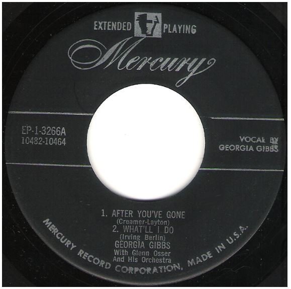 Gibbs, Georgia / Georgia Gibbs | Mercury EP-1-3266 | EP, 7" Vinyl | 1955