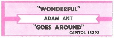 Ant, Adam / Wonderful | Capitol 18393 | Jukebox Title Strip | April 1995