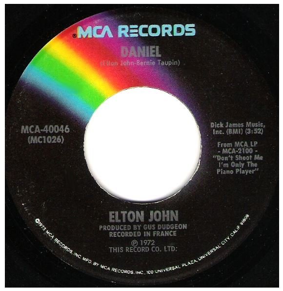 John, Elton / Daniel | MCA 40046 | Single, 7" Vinyl | March 1973