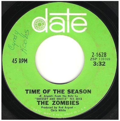 Zombies, The / Time of the Season | Date 2-1628 | Single, 7&quot; Vinyl | October 1968