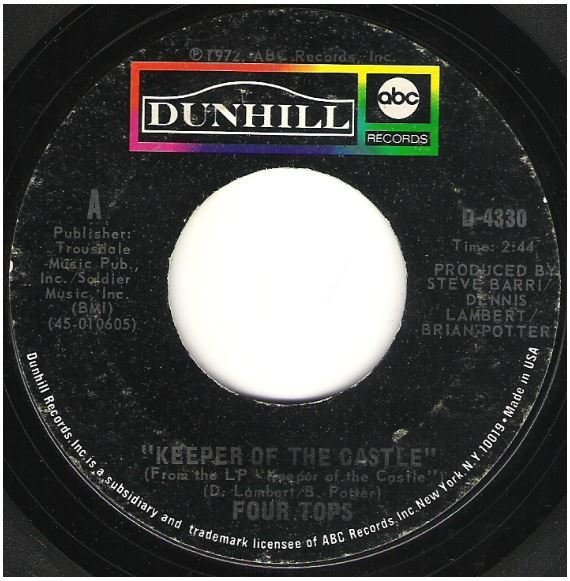 Four Tops, The / Keeper of the Castle | Dunhill-ABC D-4330 | Single, 7" Vinyl | October 1972