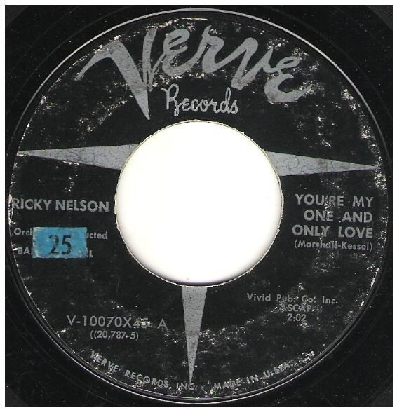 Nelson, Ricky / You're My One and Only Love | Verve V-10070 | Single, 7" Vinyl | August 1957
