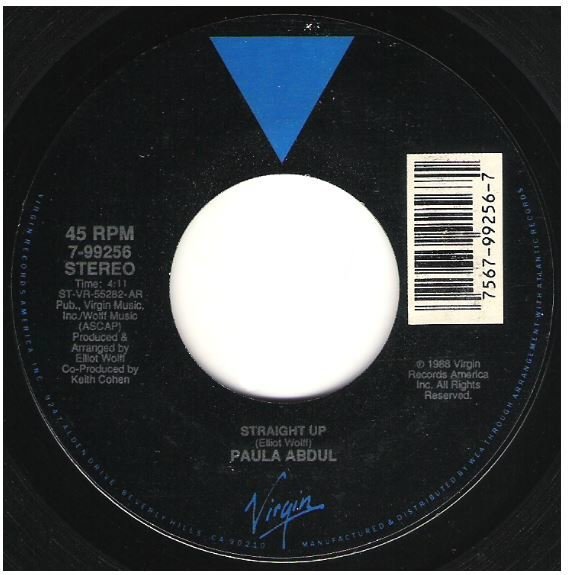 Abdul, Paula / Straight Up | Virgin 7-99256 | Single, 7" Vinyl | November 1988