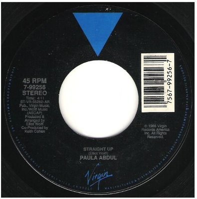Abdul, Paula / Straight Up | Virgin 7-99256 | Single, 7&quot; Vinyl | November 1988