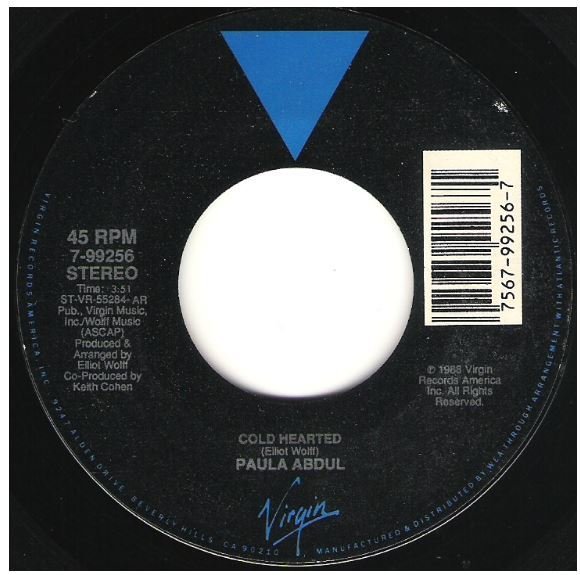 Abdul, Paula / Cold Hearted | Virgin 7-99196 | Single, 7" Vinyl | June 1989