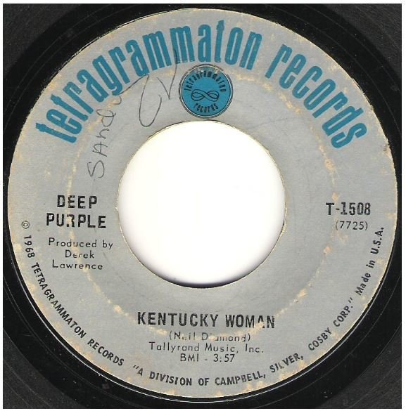 Deep Purple / Kentucky Woman | Tetragrammaton T-1508 | Single, 7" Vinyl | October 1968