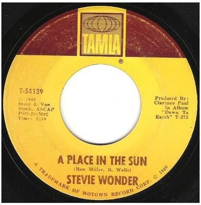 Wonder, Stevie / A Place in the Sun | Tamla T-54139 | Single, 7&quot; Vinyl | October 1966