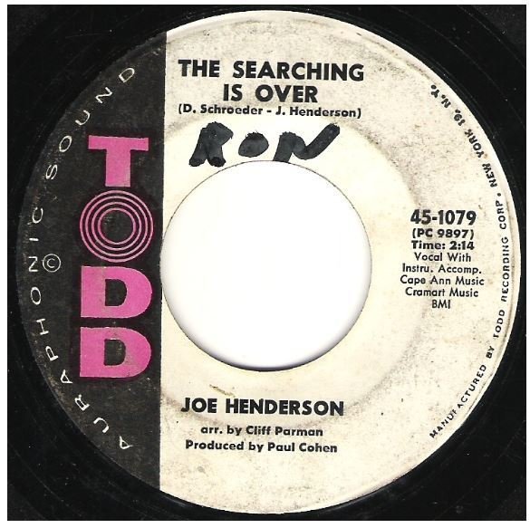 Henderson, Joe / The Searching Is Over | Todd 45-1079 | Single, 7" Vinyl | October 1962