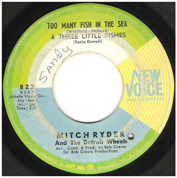 Ryder, Mitch (+ The Detroit Wheels) / Too Many Fish in the Sea | New Voice 822 | Single, 7" Vinyl | April 1967
