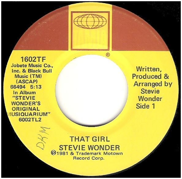 Wonder, Stevie / That Girl | Tamla 1602TF | Single, 7" Vinyl | December 1981