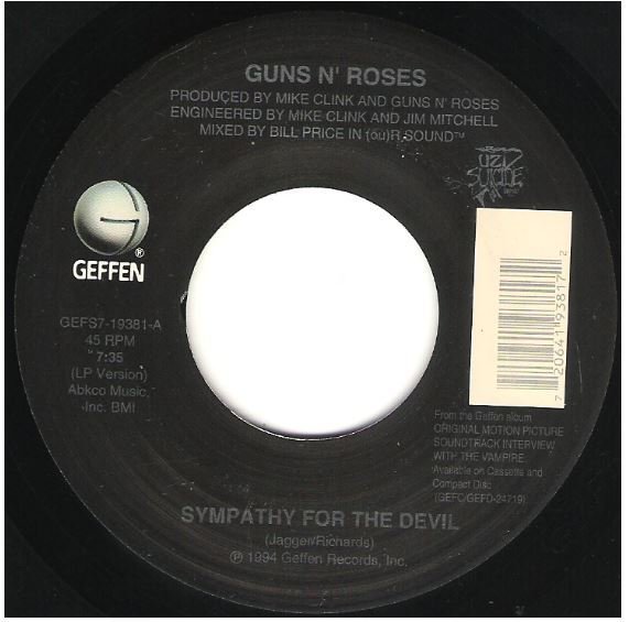 Guns N' Roses / Sympathy for the Devil | Geffen GEFS7-19381 | Single, 7" Vinyl | December 1994