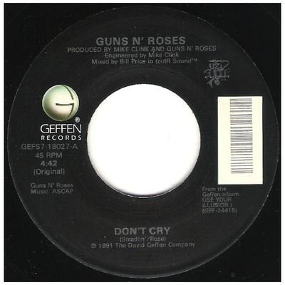 Guns N&#39; Roses / Don&#39;t Cry | Geffen GEFS7-19027 | Single, 7&quot; Vinyl | September 1991