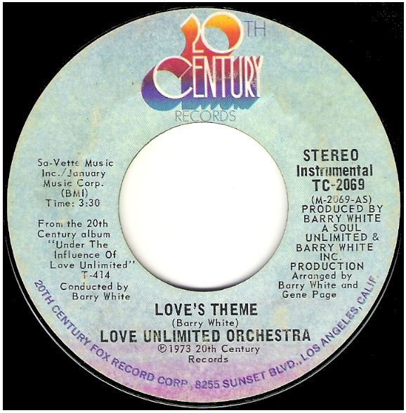 Love Unlimited Orchestra / Love's Theme | 20th Century TC-2069 | Single, 7" Vinyl | November 1973