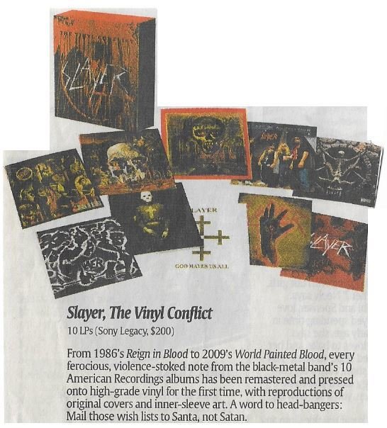 Slayer / The Vinyl Conflict | Newspaper Review | December 2010