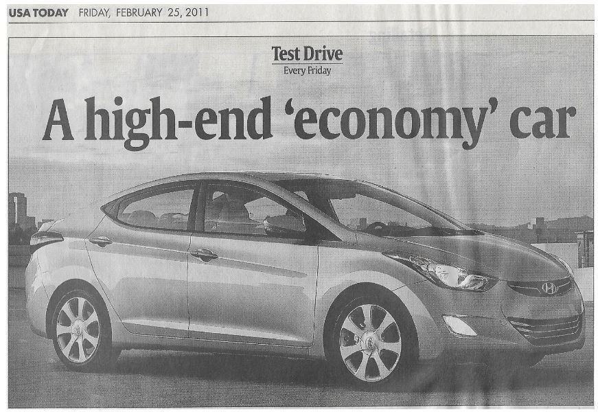Hyundai (Elantra) / A High-End Economy Car | Newspaper Article | February 2011