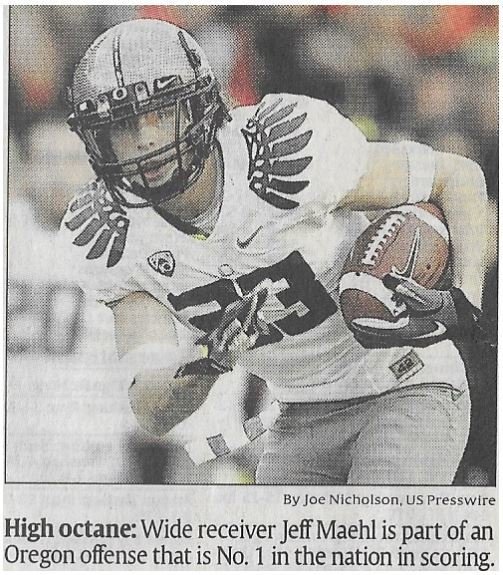 Maehl, Jeff / High Octane | Newspaper Photo | December 2010 | Oregon Ducks