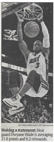 Wade, Dwayne / Making a Statement | Newspaper Photo | December 2010 | Miami Heat