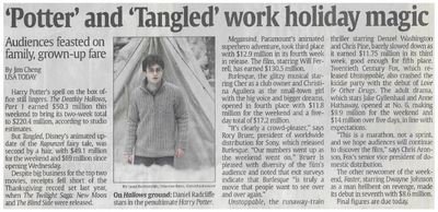 Radcliffe, Daniel / &#39;Potter&#39; and &#39;Tangled&#39; Work Holiday Magic | Newspaper Article | November 2010
