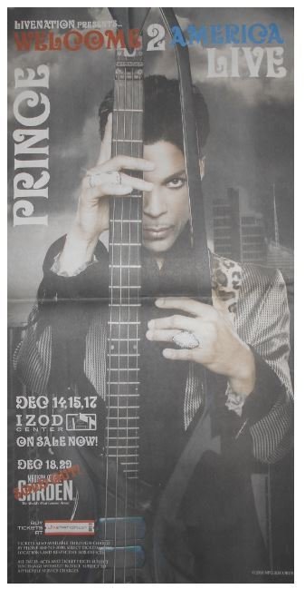 Prince / Welcome to America Live - Izod Center | Newspaper Ad | November 2010