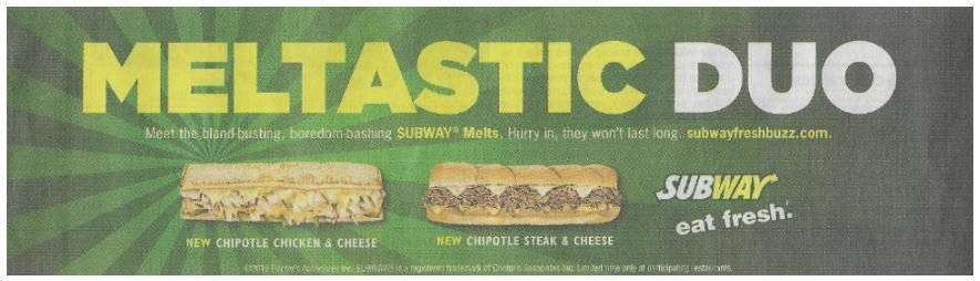 Subway / Meltastic Duo | Newspaper Ad | November 2010
