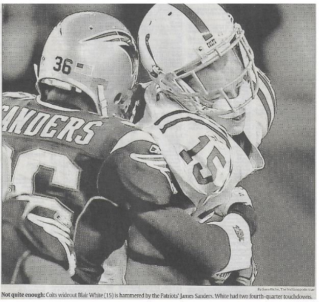 White, Blair / Not Quite Enough | Newspaper Photo | November 2010 | Indianapolis Colts