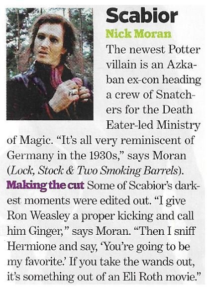 Moran, Nick / As Scabior | Magazine Article | November 2010 | Harry Potter