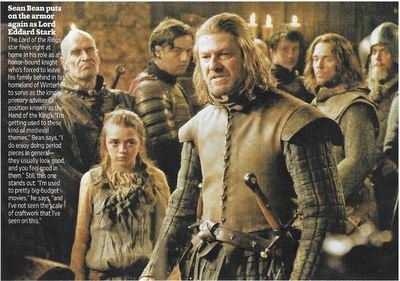 Bean, Sean / Puts On the Armor Again As Lord Eddard Stark / Game of Thrones / 2010