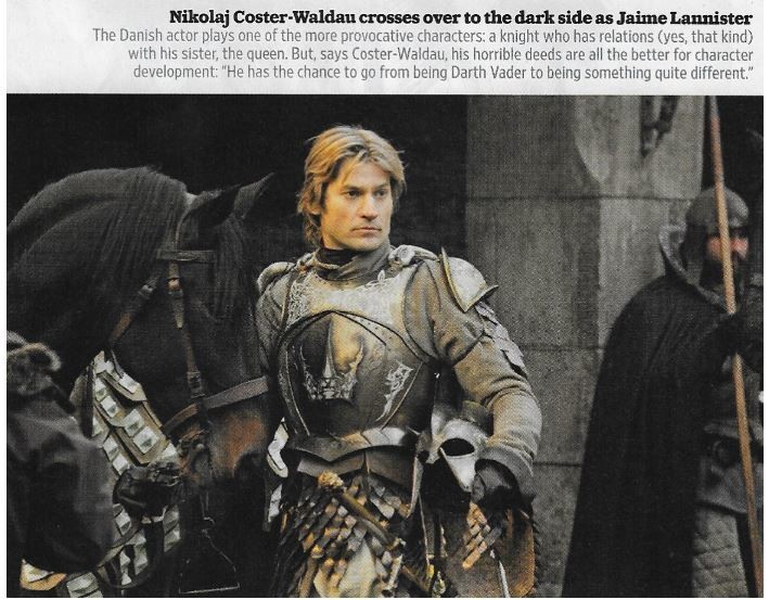Coster-Waldau, Nikolaj / Crosses Over to the Dark Side As Jaime Lannister | Magazine Photo | November 2010 | Game of Thrones