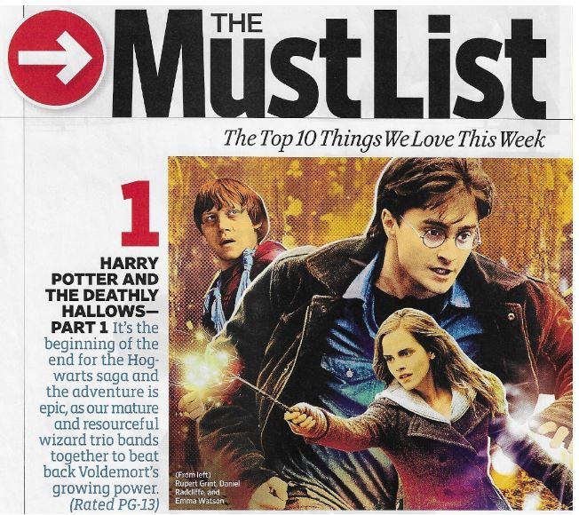 Radcliffe, Daniel / Harry Potter and the Deathly Hollows-Part 1 - The Must List | Magazine Article | November 2010