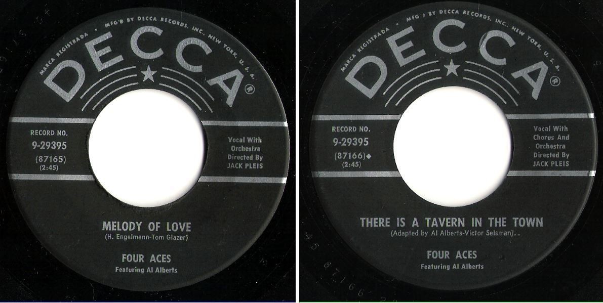 Four Aces, The / Melody of Love (1954) / Decca 9-29395 (Single, 7" Vinyl)