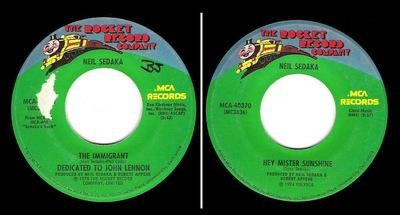 Sedaka, Neil / The Immigrant (1975) / Rocket MCA-40370 (Single, 7" Vinyl)
