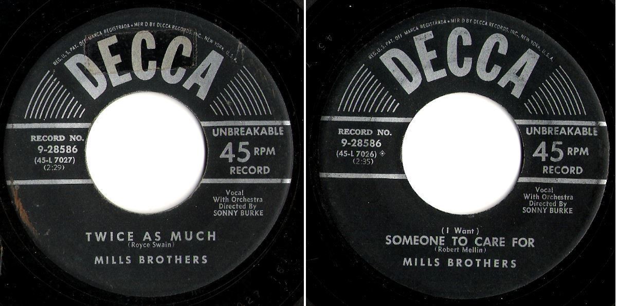 Mills Brothers, The / Twice As Much (1953) / Decca 9-28586 (Single, 7&quot; Vinyl)