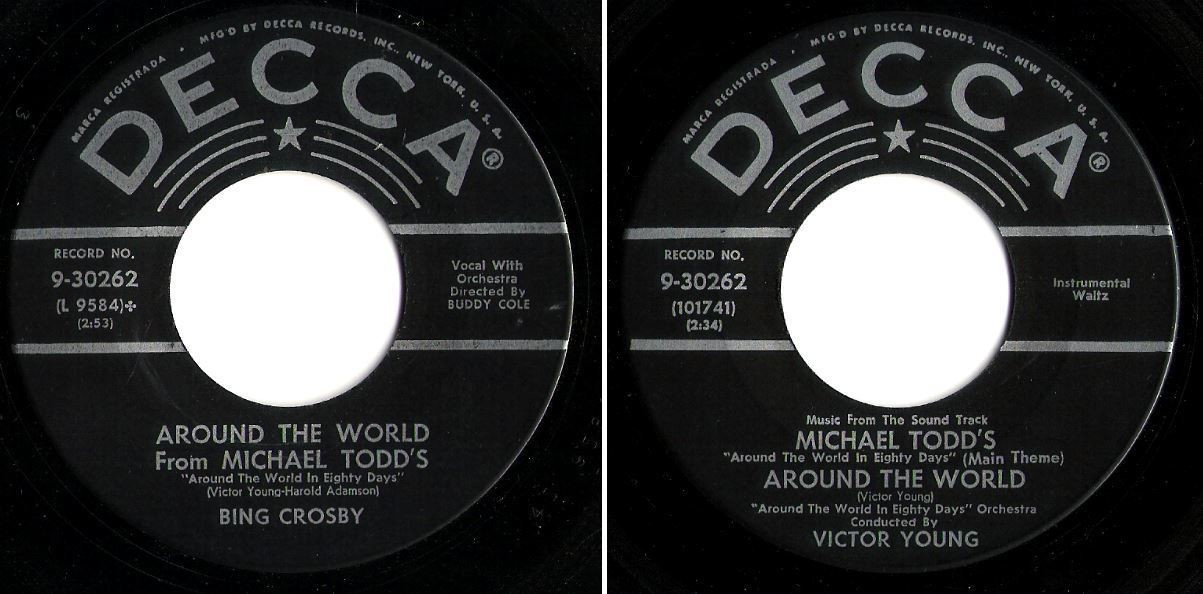 Crosby, Bing / Around the World (1957) / Decca 9-30262 (Single, 7" Vinyl)