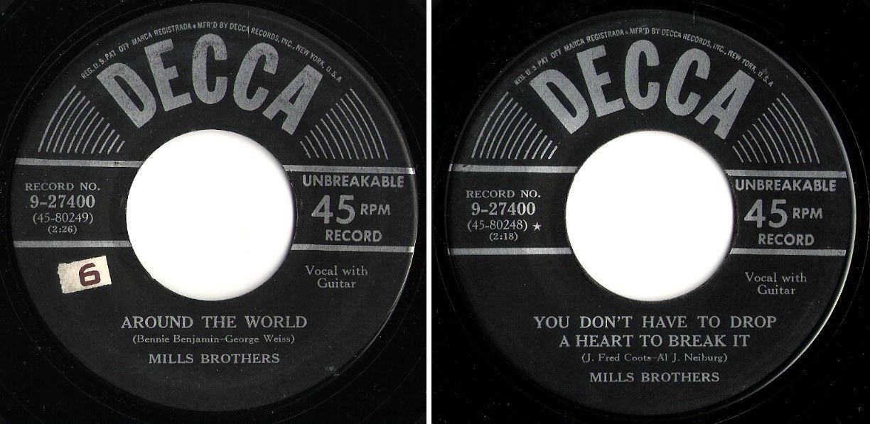 Mills Brothers, The / Around the World (1951) / Decca 9-27400 (Single, 7&quot; Vinyl)