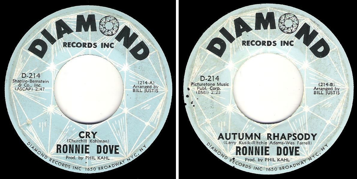 Dove, Ronnie / Cry (1966) / Diamond D-214 (Single, 7" Vinyl)