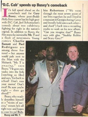 Busey, Gary / D.C. Cab Speeds Up Busey's Comeback / with Mr. T. / 1983