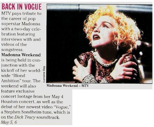 Madonna / Back In Vogue / 1990
