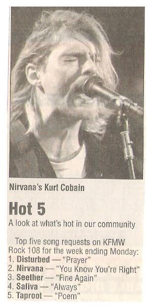 Nirvana / Hot 5 - A Look at What's Hot in Our Community / 2002