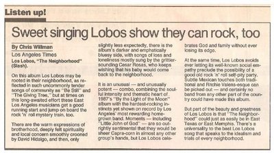 Los Lobos / The Neighborhood - Sweet Singing Lobos Show They Can Rock, Too / 1990