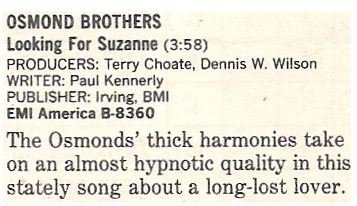 Osmond Brothers, The / Looking For Suzanne / 1986