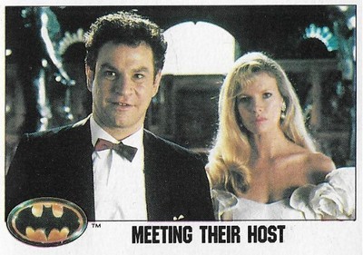Batman / Meeting Their Host | Topps #24 | 1989 | Robert Wuhl + Kim Basinger