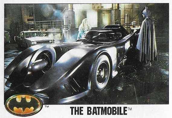 Batman / The Batmobile | Topps #77 | 1989 | Michael Keaton + Kim Basinger