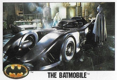 Batman / The Batmobile | Topps #77 | 1989 | Michael Keaton + Kim Basinger