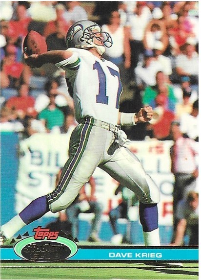 Krieg, Dave / 1991 Seattle Seahawks / Stadium Club #19