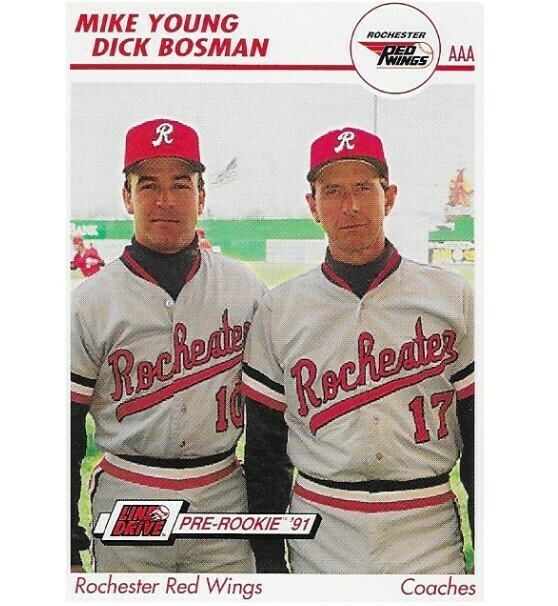 Young, Mike (+ Dick Bosman) / 1991 Rochester Red Wings / Line Drive #475