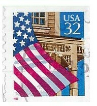 United States / 1996 / Flag Over Porch / Red Date