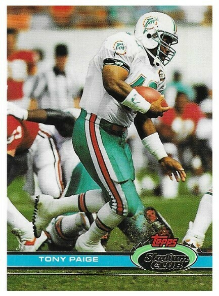 Paige, Tony / 1991 Miami Dolphins / Stadium Club #65