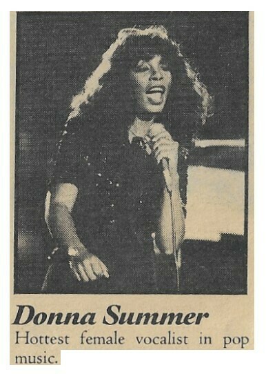 Summer, Donna / Hottest Female Vocalist in Pop Music / 1979