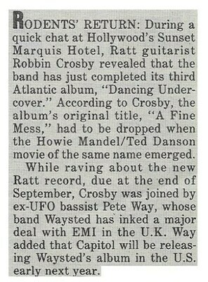 Ratt / Rodents' Return / 1986